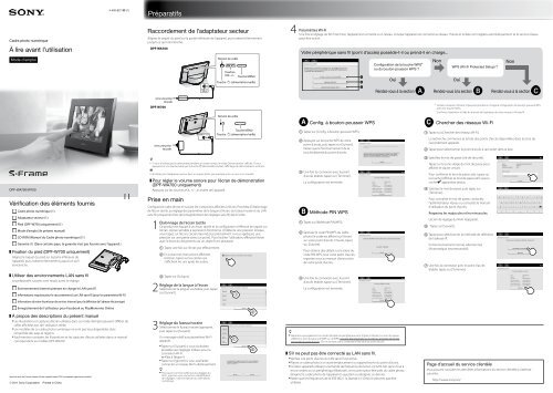 Sony DPF-W700 - DPF-W700 Consignes d&rsquo;utilisation