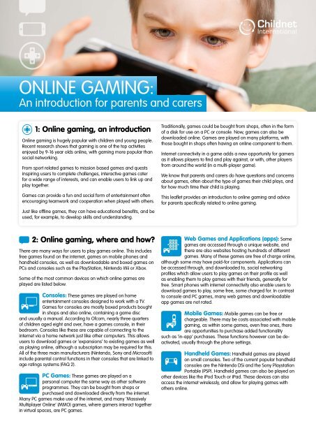 Online gaming for families and individuals 