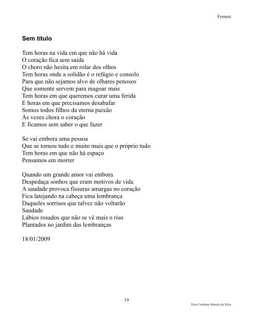 Frenesi - A Poesia da Vida