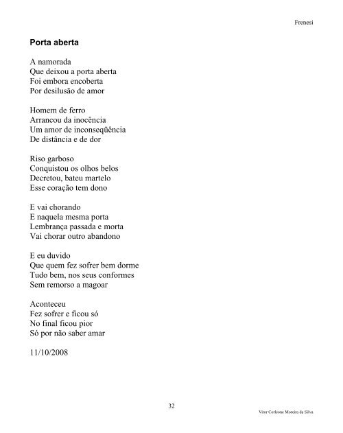 Frenesi - A Poesia da Vida