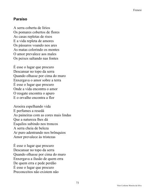 Frenesi - A Poesia da Vida