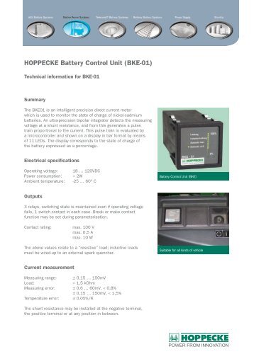 Battery control unit - HOPPECKE Batterien