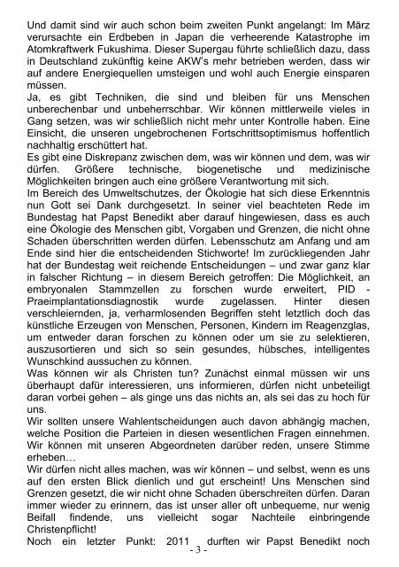 Pfarrbrief der Pfarrgemeinden