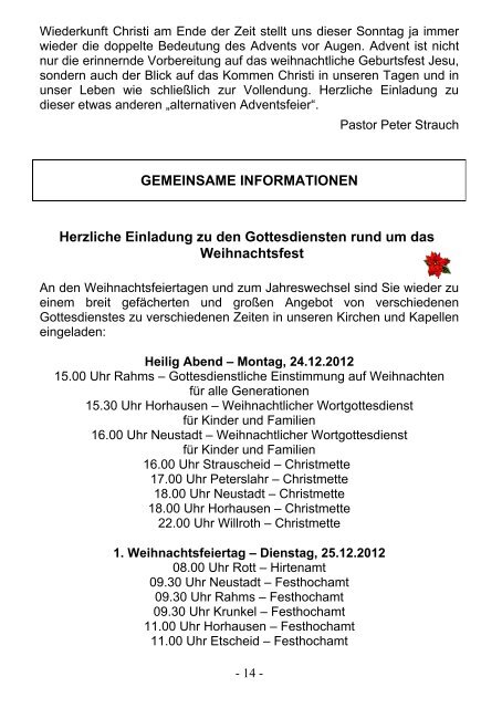 Gottesdienstordnung vom 24.11. - 21.12.2012 - Horhausen ...