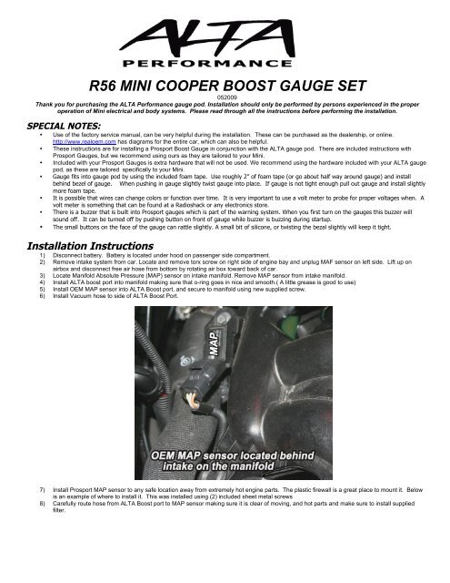 R56 MINI COOPER BOOST GAUGE SET - ALTA Performance