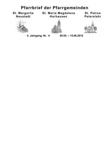 Pfarrbrief der Pfarrgemeinden - Horhausen - Westerwald