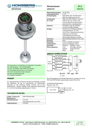 Niveaumesser 51.3. omni-LC - Honsberg