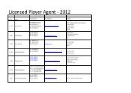 Licensed Player Agent - 2012 - SuperSport