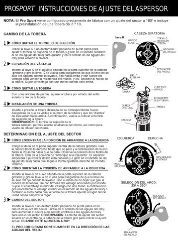 PROSPORT™ INSTRUCCIONES DE AJUSTE DEL ASPERSOR