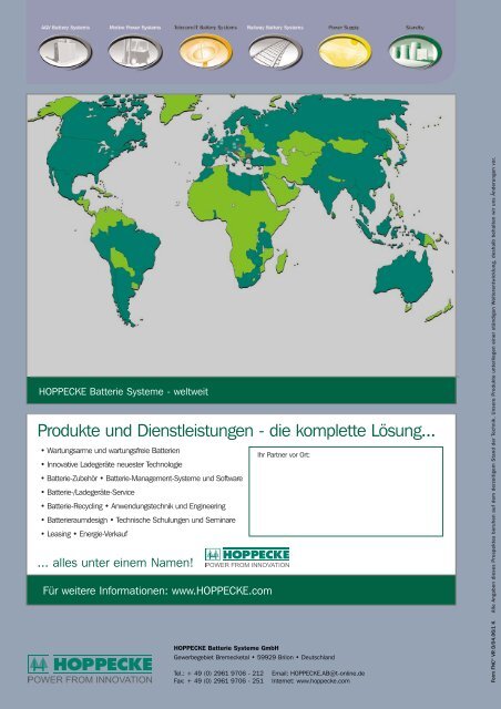 Ventilgeregelte Faser-Nickel-Cadmium-Batterien - HOPPECKE ...