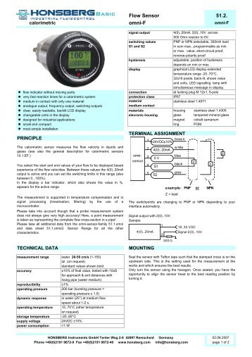 Flow Sensor 51.2. omni-F - Honsberg