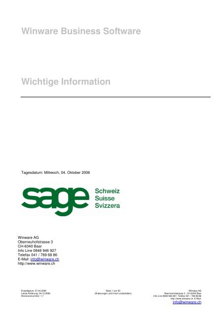 Winware Business Software Wichtige Information - Gadola ...