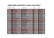 Lightweight Uphill 2011 sortiert nach Klasse