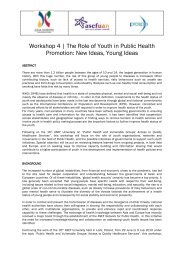 Workshop 4 | The Role of Youth in Public Health Promotion: New ...