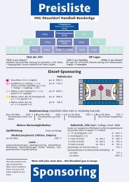 Sponsoring Preisliste - HSG Düsseldorf