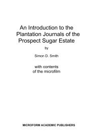 An introduction to the plantation journals of the Prospect ... - Microform