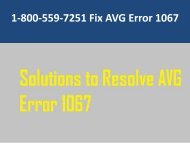 1-800-559-7251 Fix AVG Error 1067