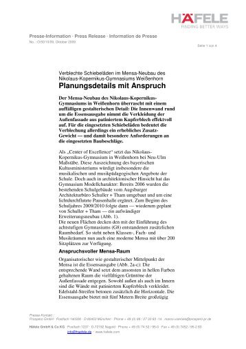 Planungsdetails mit Anspruch - Prospero PR Agentur - München