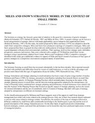 miles and snow's strategy model in the context of small firms