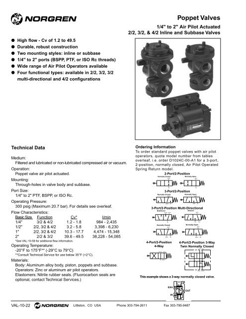 Prospector Series Poppet Valves - Norgren Pneumatics. Motion ...