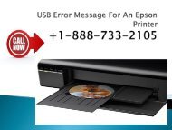 USB Error Message For An Epson Printer +1-888-733-2105