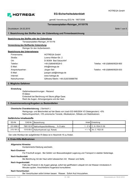 EG-Sicherheitsdatenblatt - Mercateo