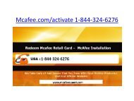 mcafee.com/activate | 1-844-324-6276 | McAfee activate