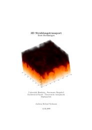 3D Strahlungstransport - Hamburger Sternwarte - Universität Hamburg