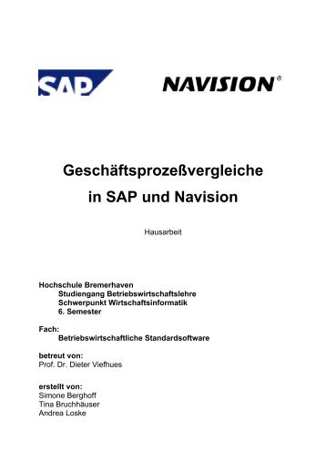 Geschäftsprozeßvergleiche in SAP und Navision - Didoran.com