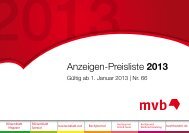 Mediadaten 2013 - MVB