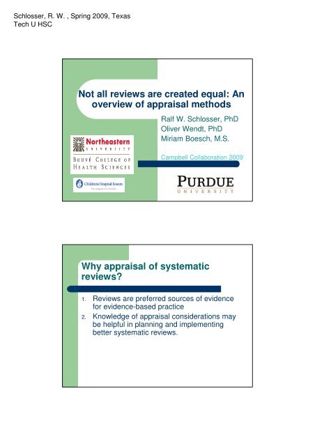 EVIDAAC Systematic Review Scale - The Campbell Collaboration