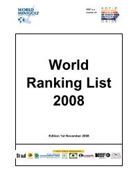 World-Ranking-List for Men - des BGC Wien