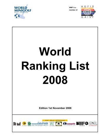 World-Ranking-List for Men - des BGC Wien