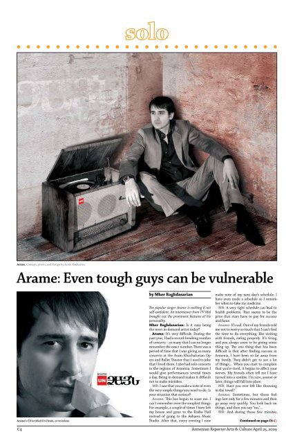 Arame: Even tough guys can be vulnerable - Armenian Reporter