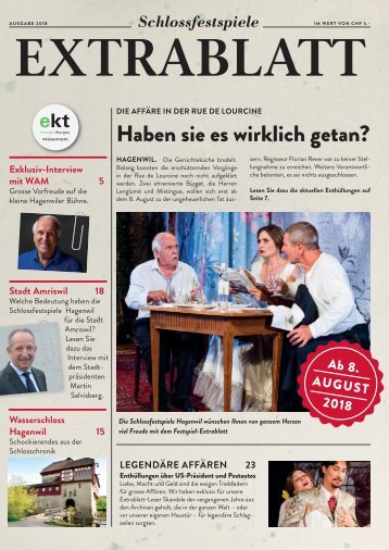 Schlossfestspiel Magazin "Extrablatt" 2018