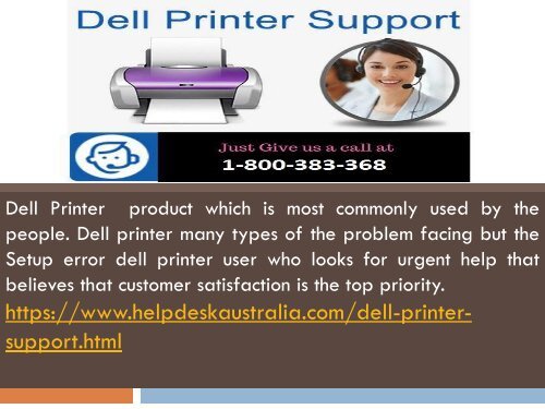 How to Resolve Setup Error Dell  Printer Customer Service  Australia ?
