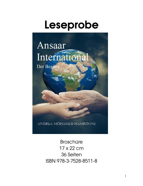 Leseprobe "Ansaar International: Der Beginn" von Andrea Mohamed Hamroune