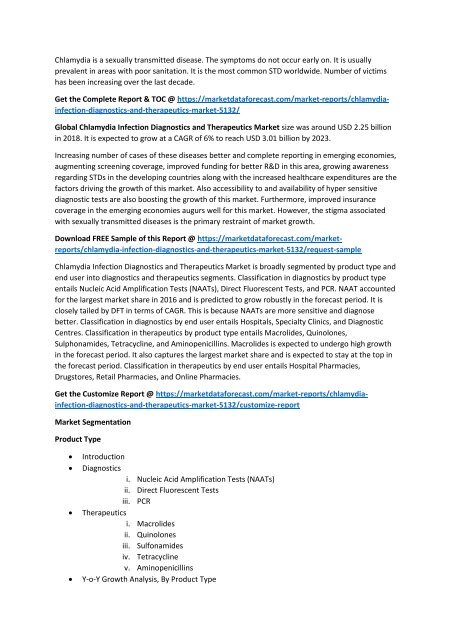 Chlamydia Infection Diagnostics And Therapeutics Market 