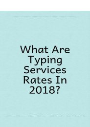 What are Typing Services Rates in 2018?