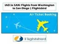 Low cost flights from Washington to San Diego | Flightsbird 