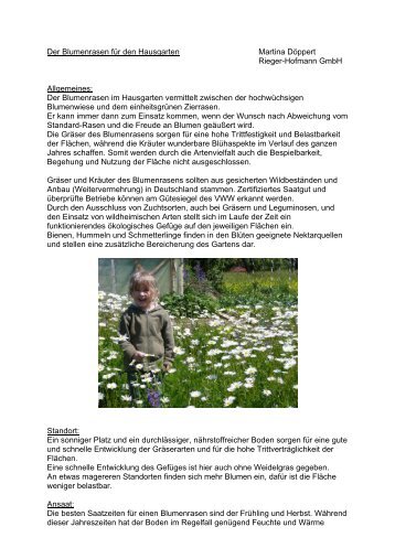 Der Blumenrasen für den Hausgarten Martina Döppert Rieger ...