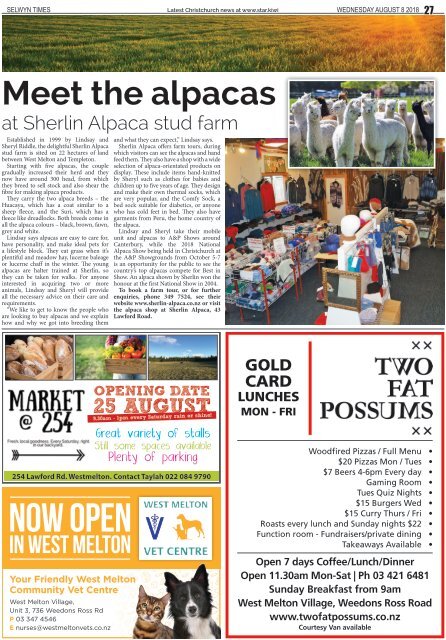 Selwyn Times: August 08, 2018