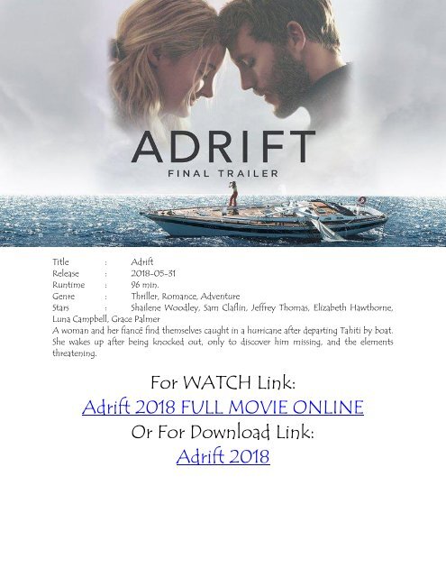 @VOutlockerS Watch Adrift Full Online-Streaming Movie 2018