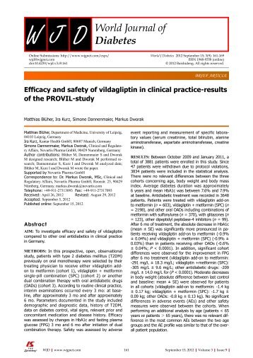 Efficacy and safety of vildagliptin in clinical practice-results of the ...