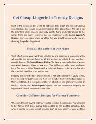 Get Cheap Lingerie in Trendy Designs
