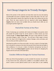 Get Cheap Lingerie in Trendy Designs