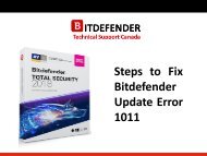 Steps to Fix Bitdefender Update Error 1011