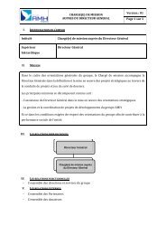 FICHE DE POSTE - CHARGE DE MISSION AUPRES DU DIRECTEUR GENERAL (00000002)