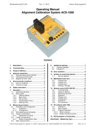 Operating Manual Alignment Calibration System ACS-1000