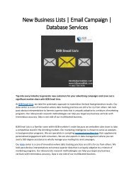 New Business Lists | Email Campaign | Database Services